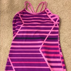 Nike Fit Dry M womens pink/purple striped top